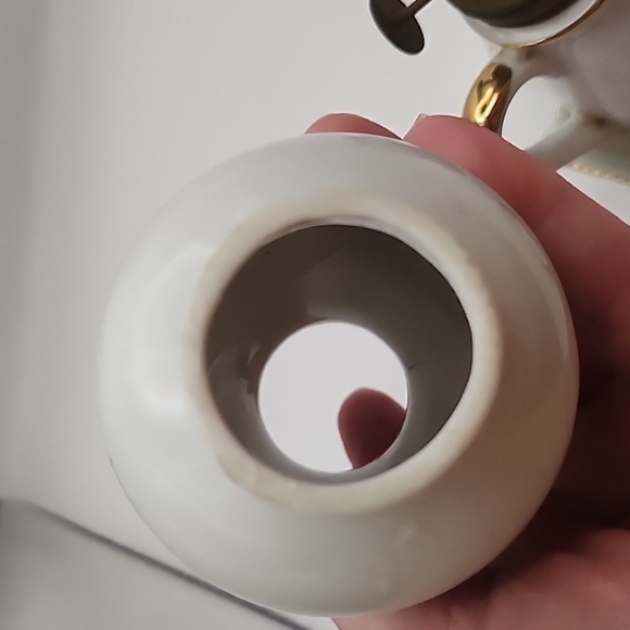 Vintage Moss Rose Small Oil Lamp & Ashtray 8" - Picture 10 of 13